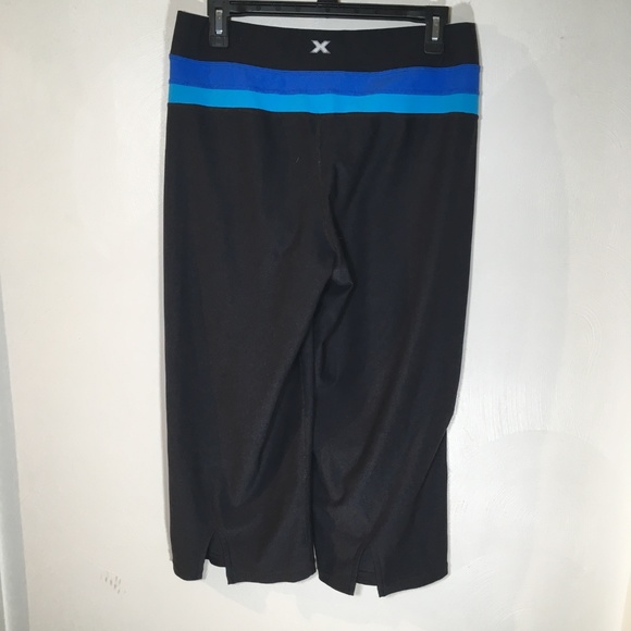 Workout legging Capris Black Blue medium C-5 - Picture 3 of 3